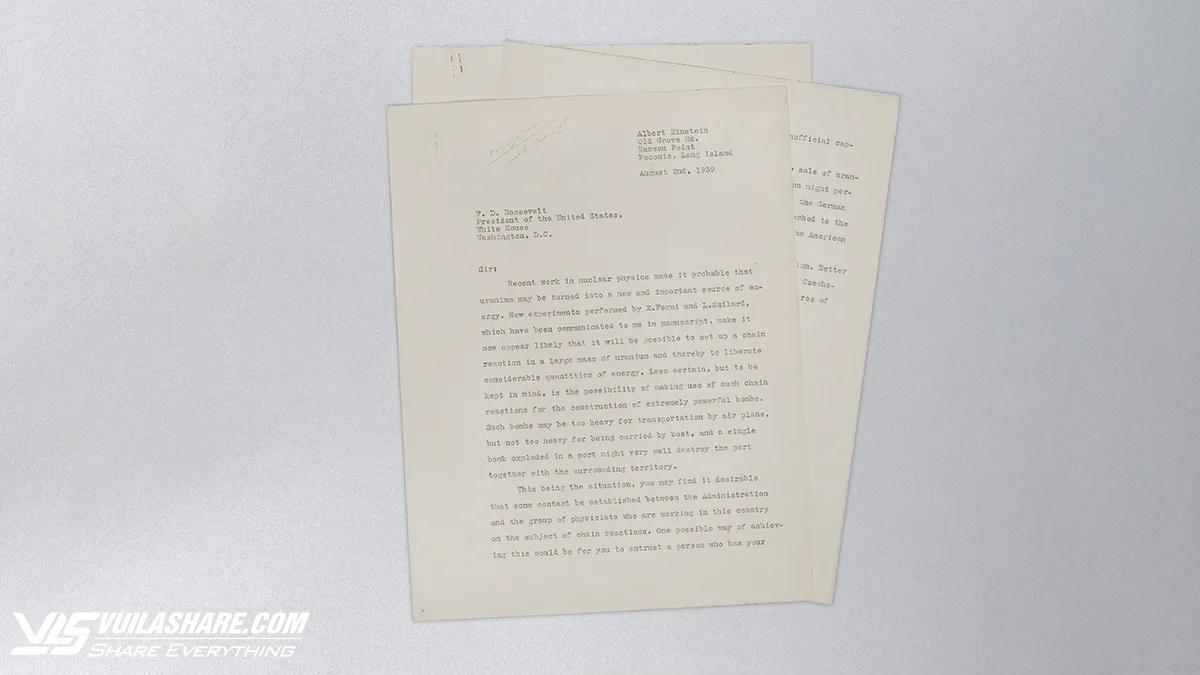 4 triệu USD cho lá thư nổi tiếng của Albert Einstein về bom nguyên tử- Ảnh 1.
