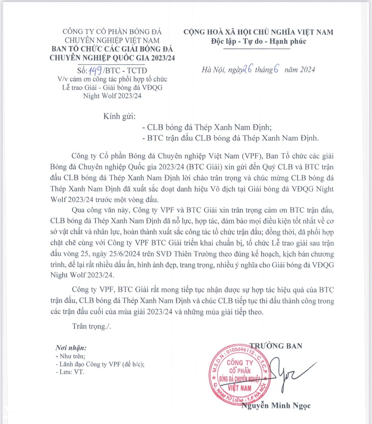 Vô địch V-League với 5 tỉ tiền thưởng, CLB Nam Định bất ngờ nhận thêm món quà quý- Ảnh 4.