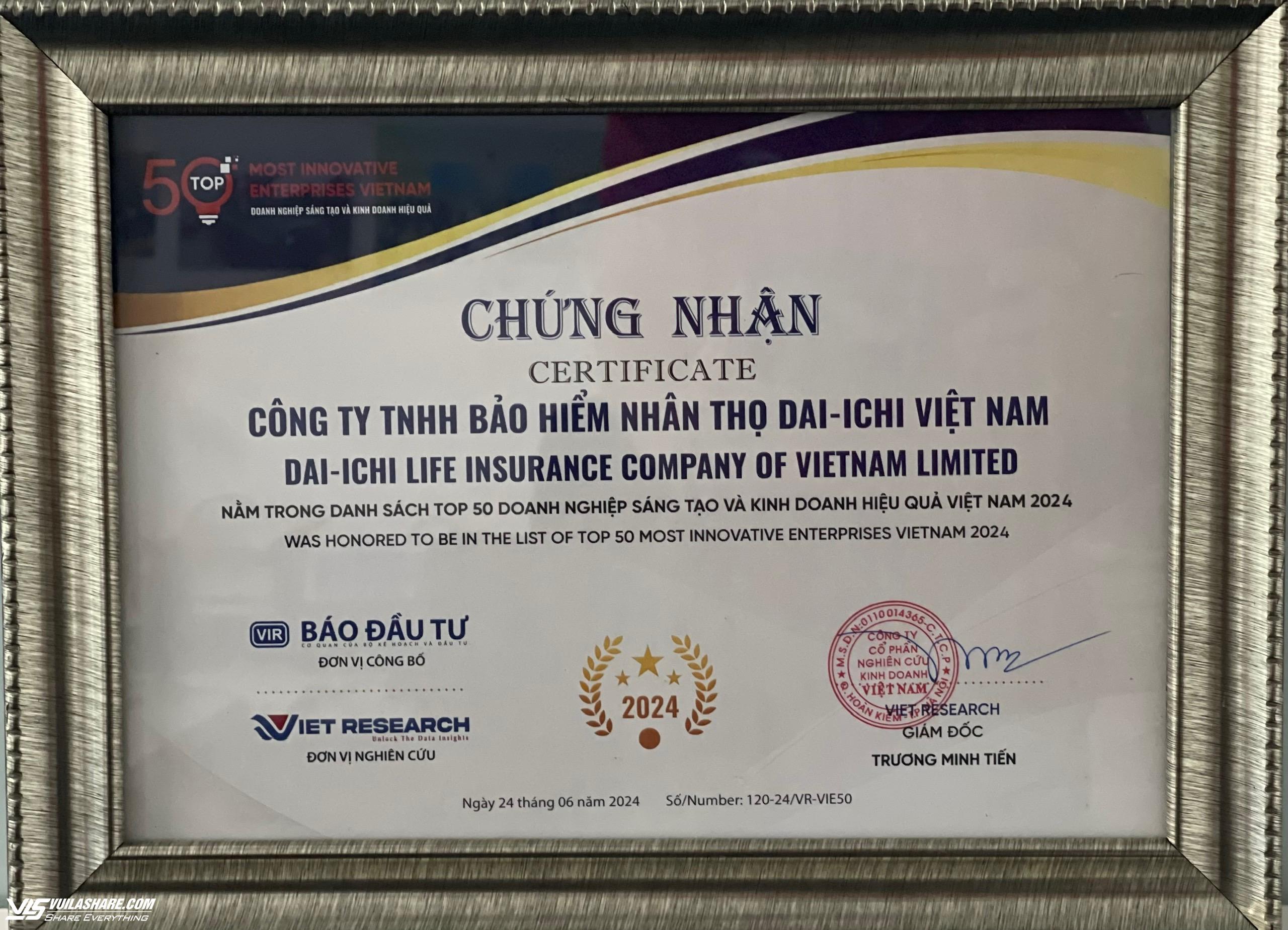 Dai-ichi Life Việt Nam vinh dự nhận hai giải thưởng lớn năm 2024- Ảnh 4.