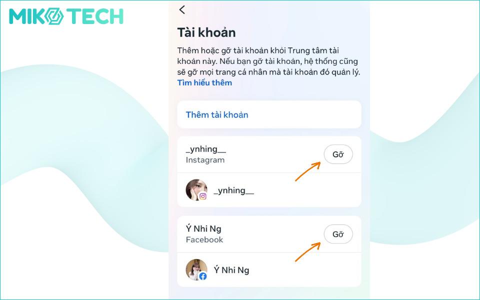 cách hủy liên kết Instagram với Facebook trên điện thoại