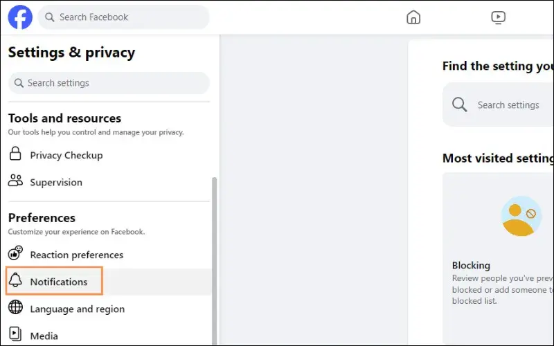 cách bật thông báo trên facebook